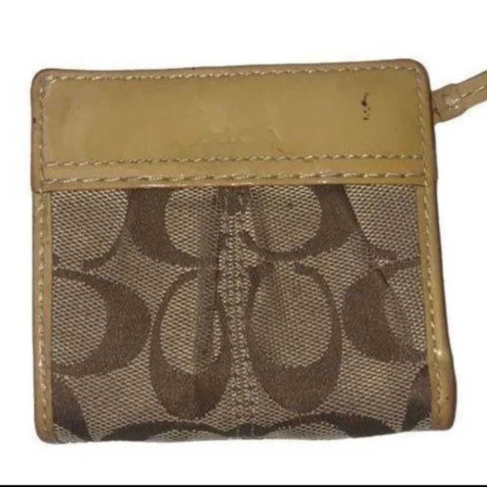 Coach Tan and Brown Card Holder
